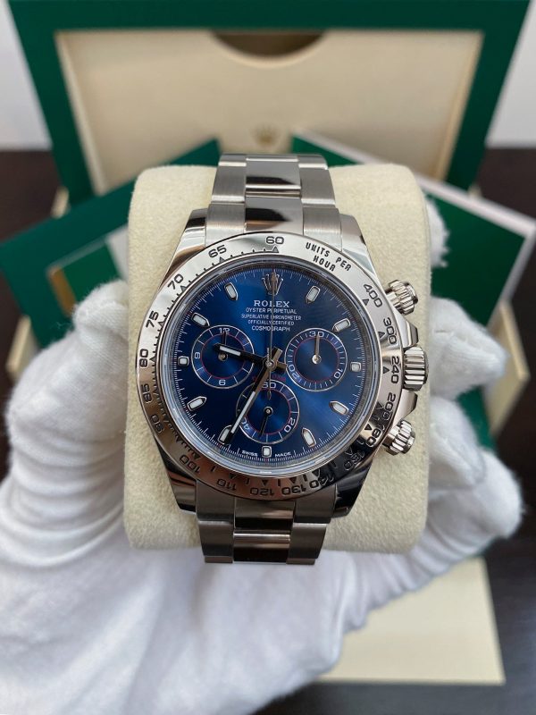 RLX Daytona White Gold De Cadran Blue
