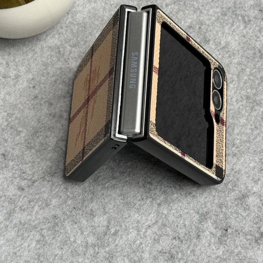 Vintage Checkered Leather Case