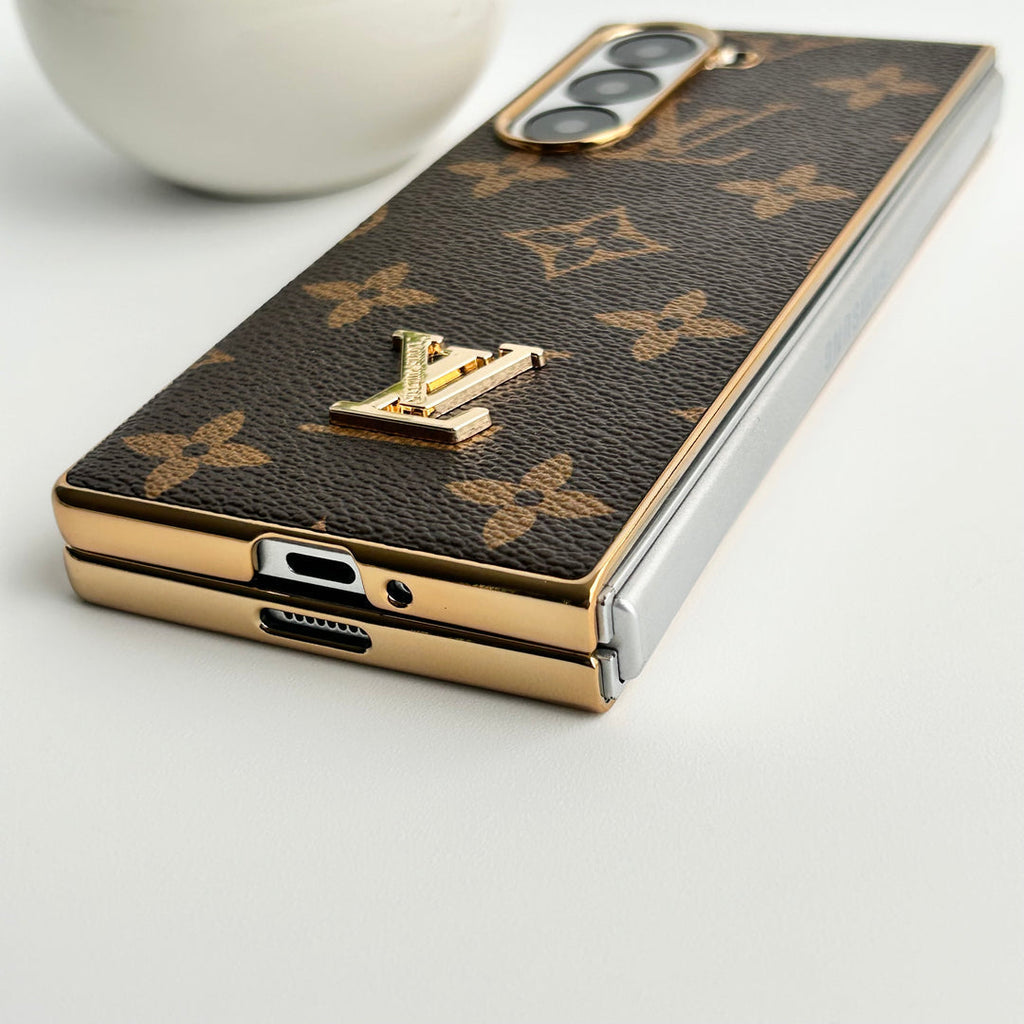 Luxury Monogram Leather Case-Fold Elegance