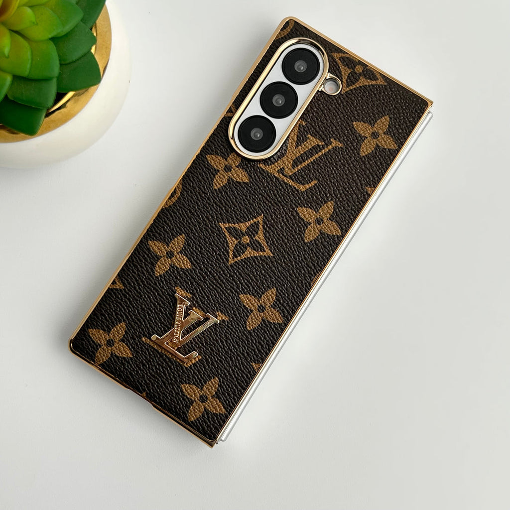 Luxury Monogram Leather Case-Fold Elegance