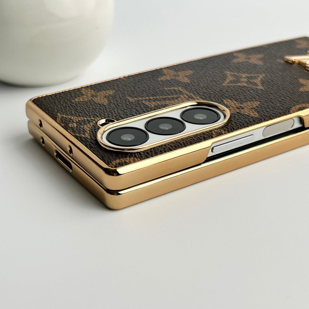 Luxury Monogram Leather Case-Fold Elegance