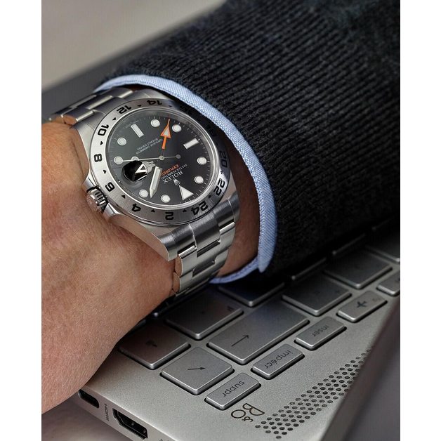 RLX Explorer II Black Dial Orange Hand Steel