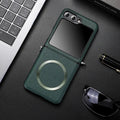 Samsung Z Flip Leather Wireless Charging Case