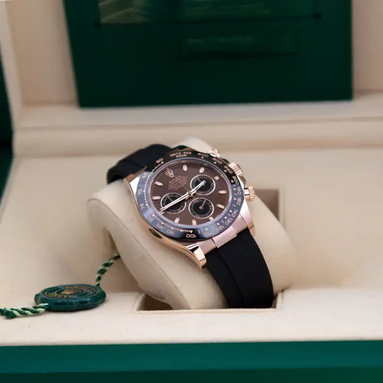 RLX Daytona  Rose Gold with chocolate Dial Black Ceramic Bezel Oyste