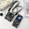 Luxury Flip Wallet Case + Crossbody Strap